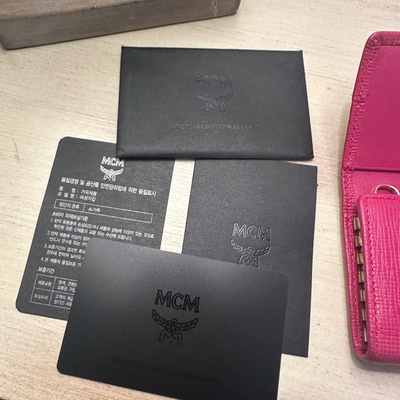 MCM Pink Leather Key Holder with Charms - Picture 16 of 16